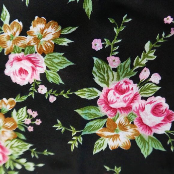 Vintage Cottagecore Leslie Dress Fit Flare Pockets Floral Belt Puff Sleeve USA - Picture 2 of 11